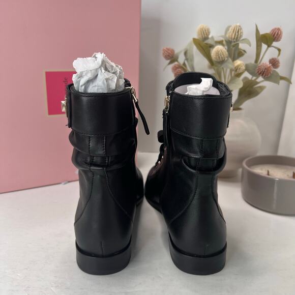 Kate Spade New York Ruby Lace Up Bootie Black Preppy Women's 9M Tried On - Picture 4 of 11